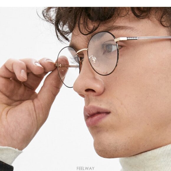 NEW GUCCI GG0839OK 001 MEN BLACK/GOLD EYEGLASSES GUCCI